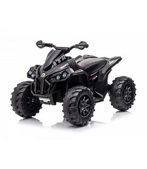 ROLLZONE ATV QUAD, 12 voltios, MANDO RC PARENTAL, RUEDAS GOMA, ASIENTO POLIPIEL, NEGRO - AC-RZQ1199